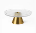 Glass Cake Stand Metal Base