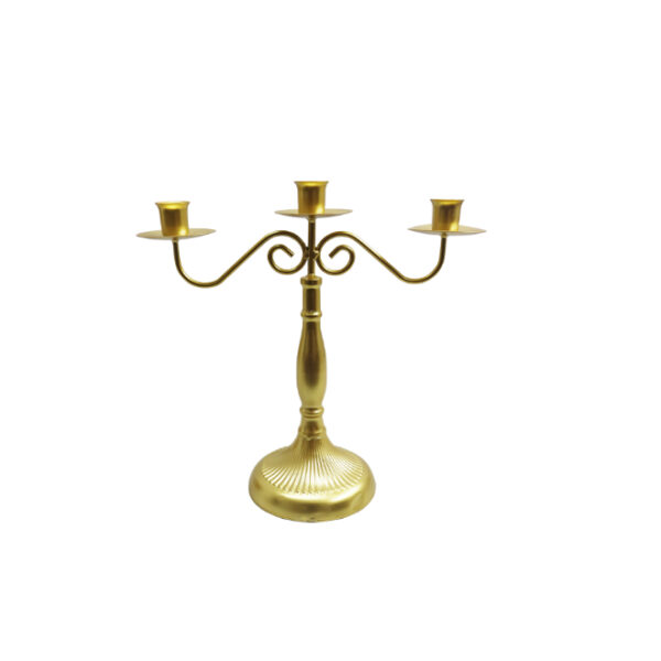3 Holder Gold Candle Stand