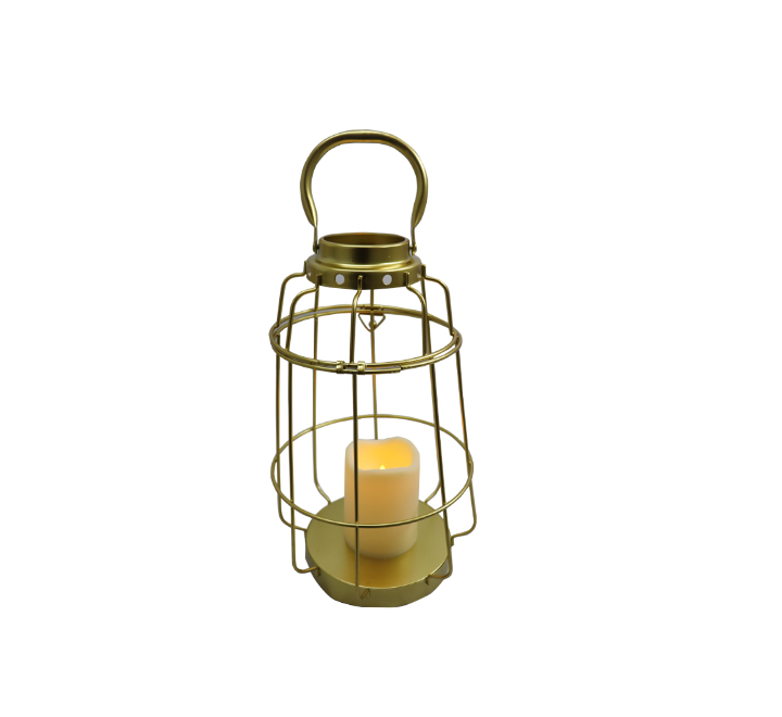 Metal Lantern with LED Candle