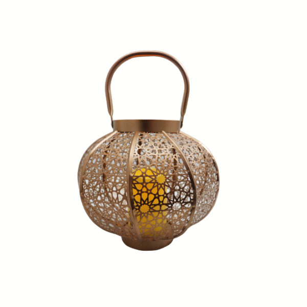 Rose Gold Lantern with an LED Candle