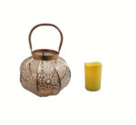 Rose Gold Lantern with an LED Candle