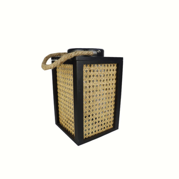 Wooden Lantern with Glass Insert