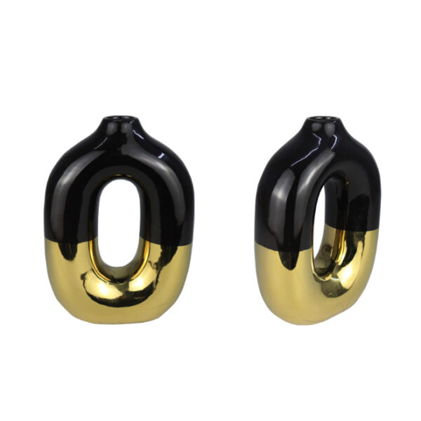 Oval Donut Vase Black