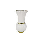 White Ceramic Vase with Gold Edge