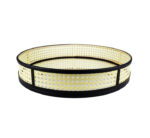 Rattan Mirrored Round Tray
