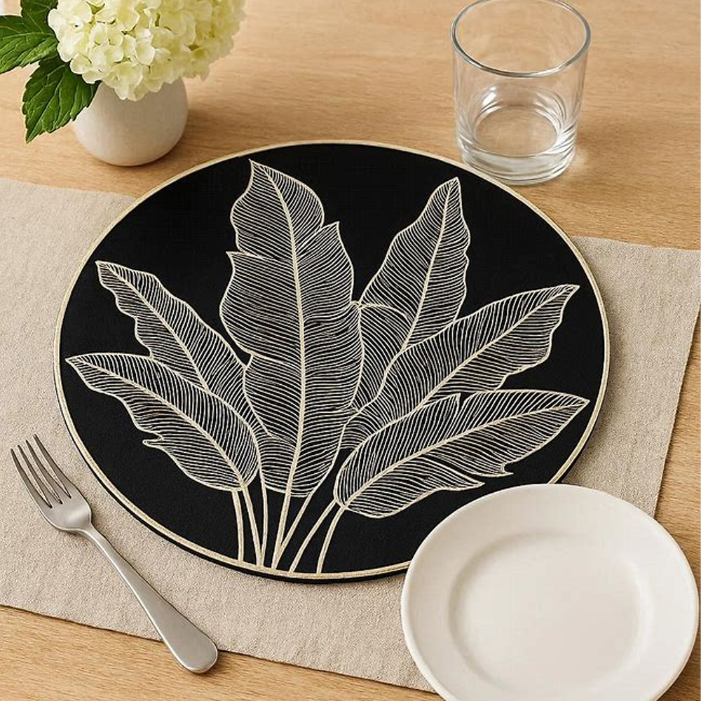 PU Table Mat Leaf Pattern 38cm