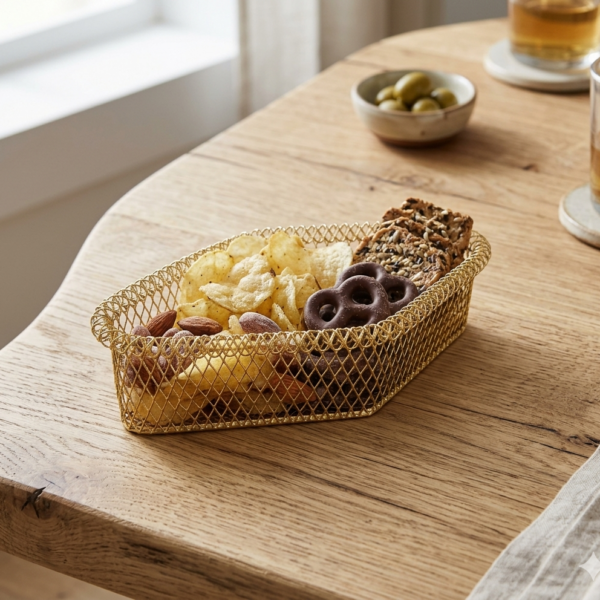 Gold Diamond Shape Basket