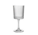 6pc Clear Wine Glass Ribbed Design