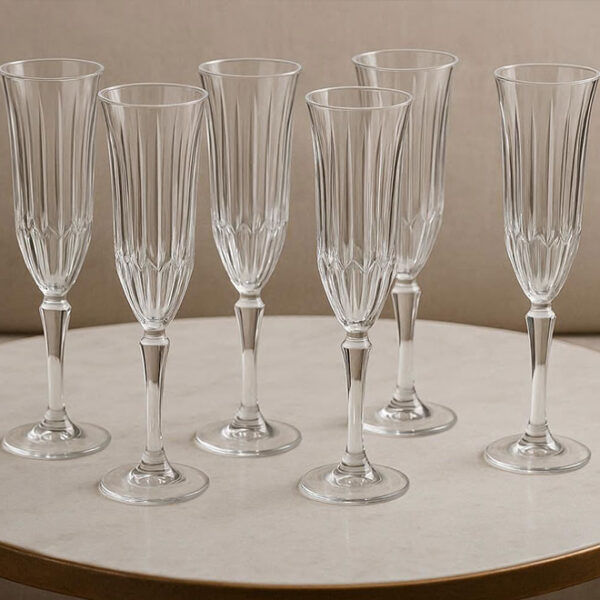 Champagne Glass Clear 6pc