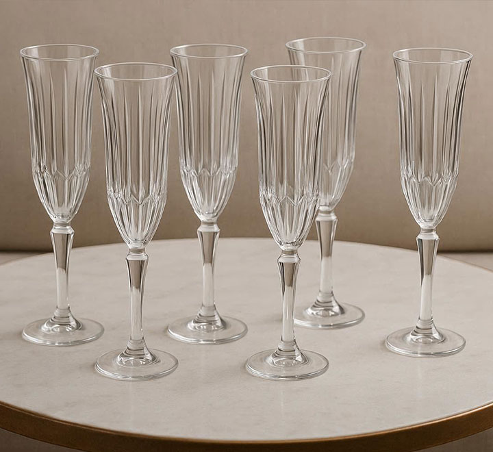 Champagne Glass Clear 6pc