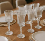 Clear Wine Glass Ribbed Design 6pc