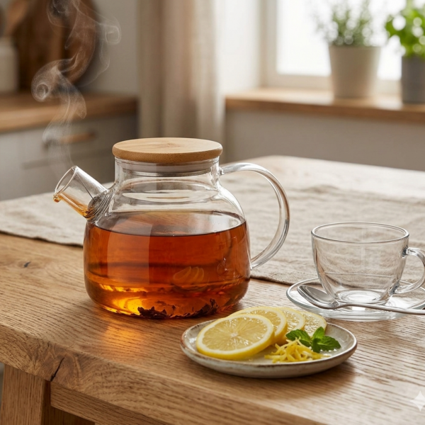 Heat Resistant Glass Teapot 1L