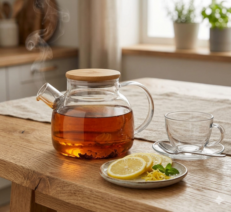 Heat Resistant Glass Teapot 1L