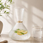 Glass Carafe with Gold Rim