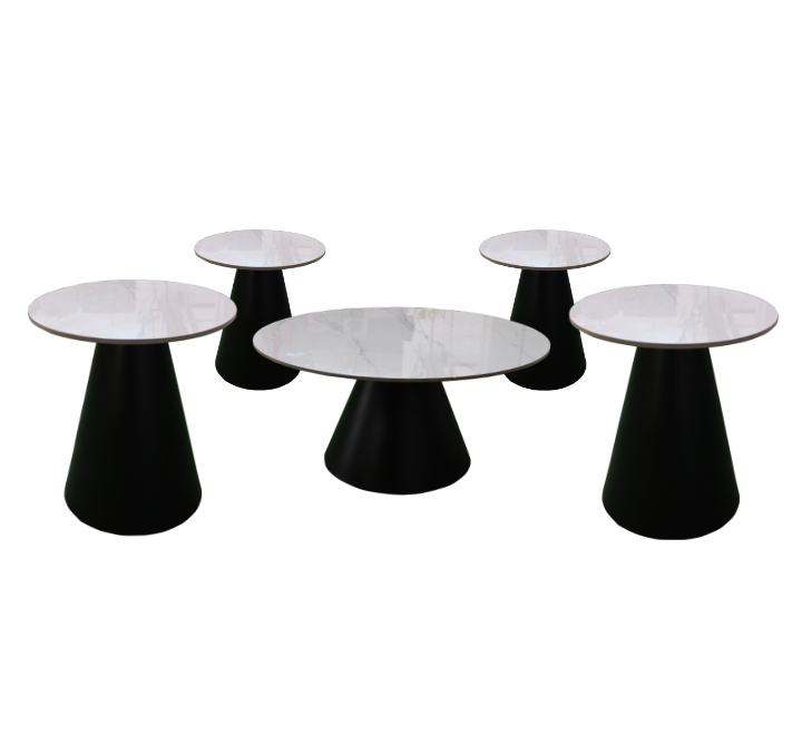 5pc White Coffee Table Set