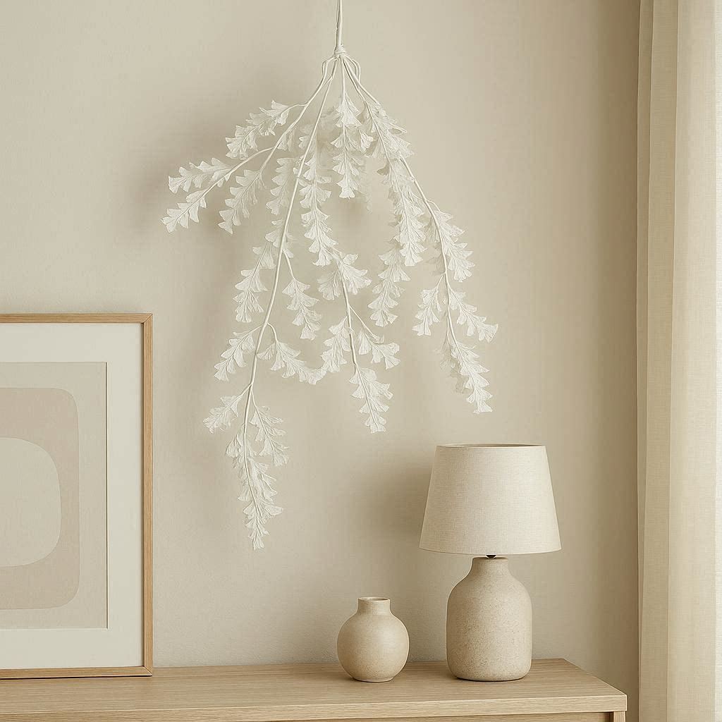Artificial Hanging White Ming Fern