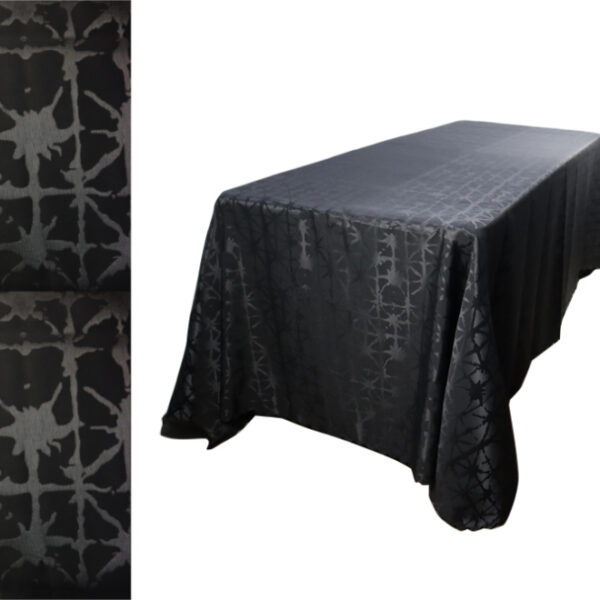 Rectangular Tablecloth Star Pattern Black