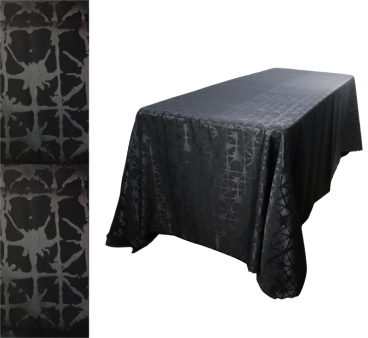 Rectangular Tablecloth Star Pattern Black