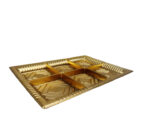 6 Division Plastic Serving Tray with Lid 