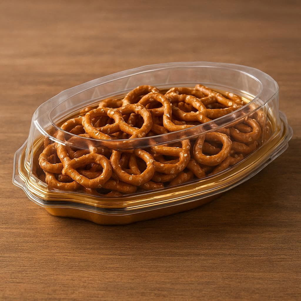 Oval Plastic Serving Tray with Lid