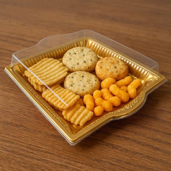 Square Plastic Serving Tray with Lid