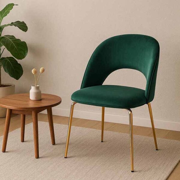 Velvet Dining Chair Gold Metal Legs
