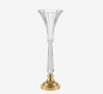 Tall Fluted Acrylic Vase with Gold Base