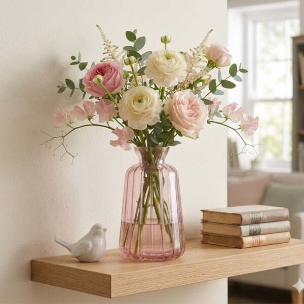 Small Glass Bud Vase Rose Pink