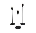 3pc Candle Holder Black/Gold