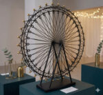Black Ferris Wheel Decor with Gold Accents