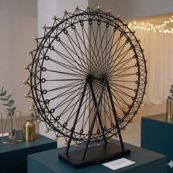Black Ferris Wheel Decor with Gold Accents