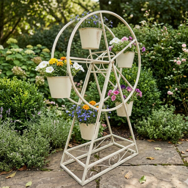 Cream Ferris Wheel with Small Buckets
