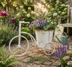 Metal Bicycle Flowerpot Rustic Look