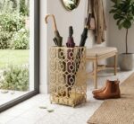Gold Metal Umbrella Holder Square