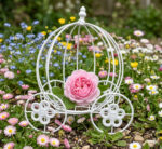 White Metal Wire Pumpkin Carriage