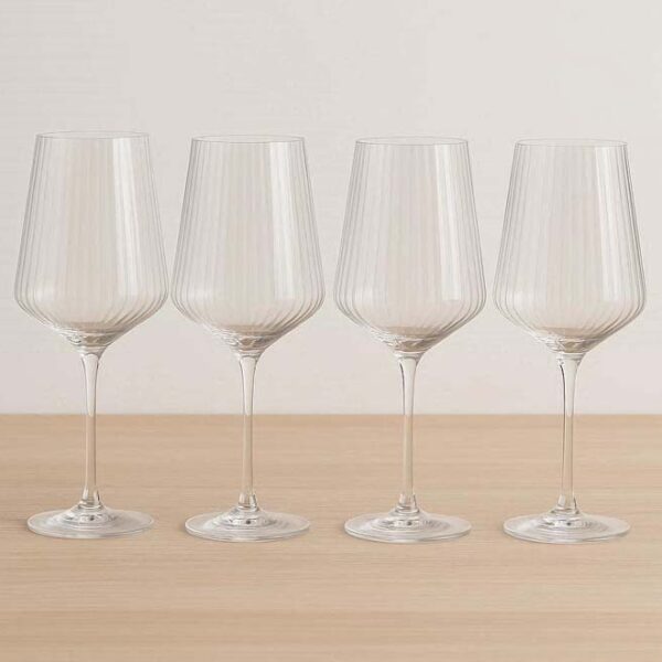 Venice Ribbed Wine Glasses 4pc