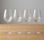 4pc Wine Glasses Ribbed Design