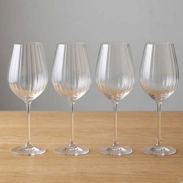 4pc Wine Glasses Ribbed Design