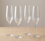 4pc Champagne Glass Ribbed Design