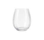 Crystal Stemless Wine Glass Ribbed Design 4pc