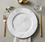 Gold/White Marble Design Underplate 