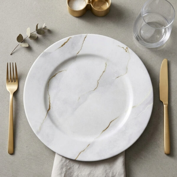 Gold/White Marble Design Underplate 