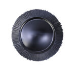 Black Plastic Underplate Striped Edge