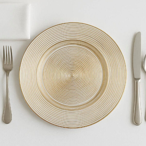 Clear/Gold Plastic Underplate 33cm
