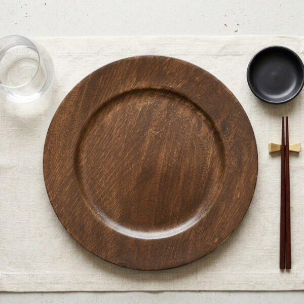 Plastic Underplate Wooden Look 33cm