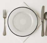 Clear Plastic Underplate Striped Design 33cm