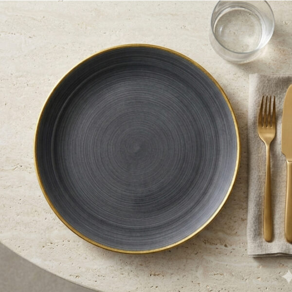 Plastic Underplate with Gold Rim 33cm